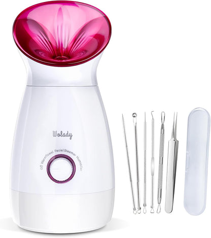 Facial Steamer Large 3-In-1, Towel Warmer & Humidifier Mode, Nano-Ionic Face Steamer with Skin Care Tools, Facial Pores Deep Cleaning, Warm Mist Home Sauna Spa for Women, Birthday Gifts