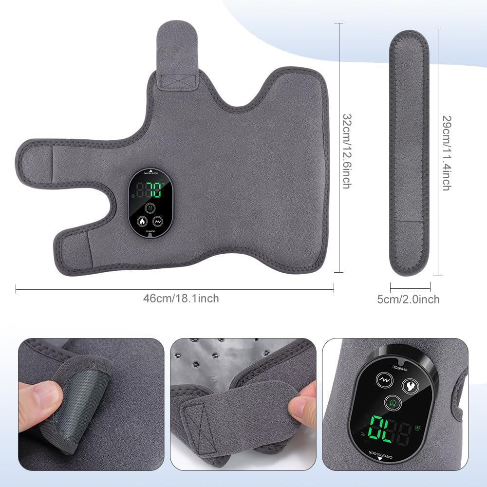 2-Pack Foot Renew Foot Massager, Cordless Ankle Heating Pad with Massager | FSA Eligible Foot and Ankle Massager with Heat, 6 Heat Levels & 3 Massage Modes with Timer (Grey)