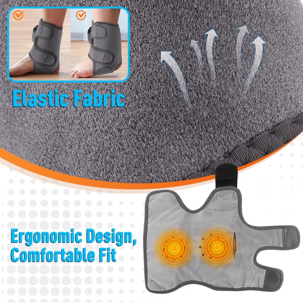 2-Pack Foot Renew Foot Massager, Cordless Ankle Heating Pad with Massager | FSA Eligible Foot and Ankle Massager with Heat, 6 Heat Levels & 3 Massage Modes with Timer (Grey)